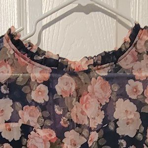 Monteau long sleeve flowery dress